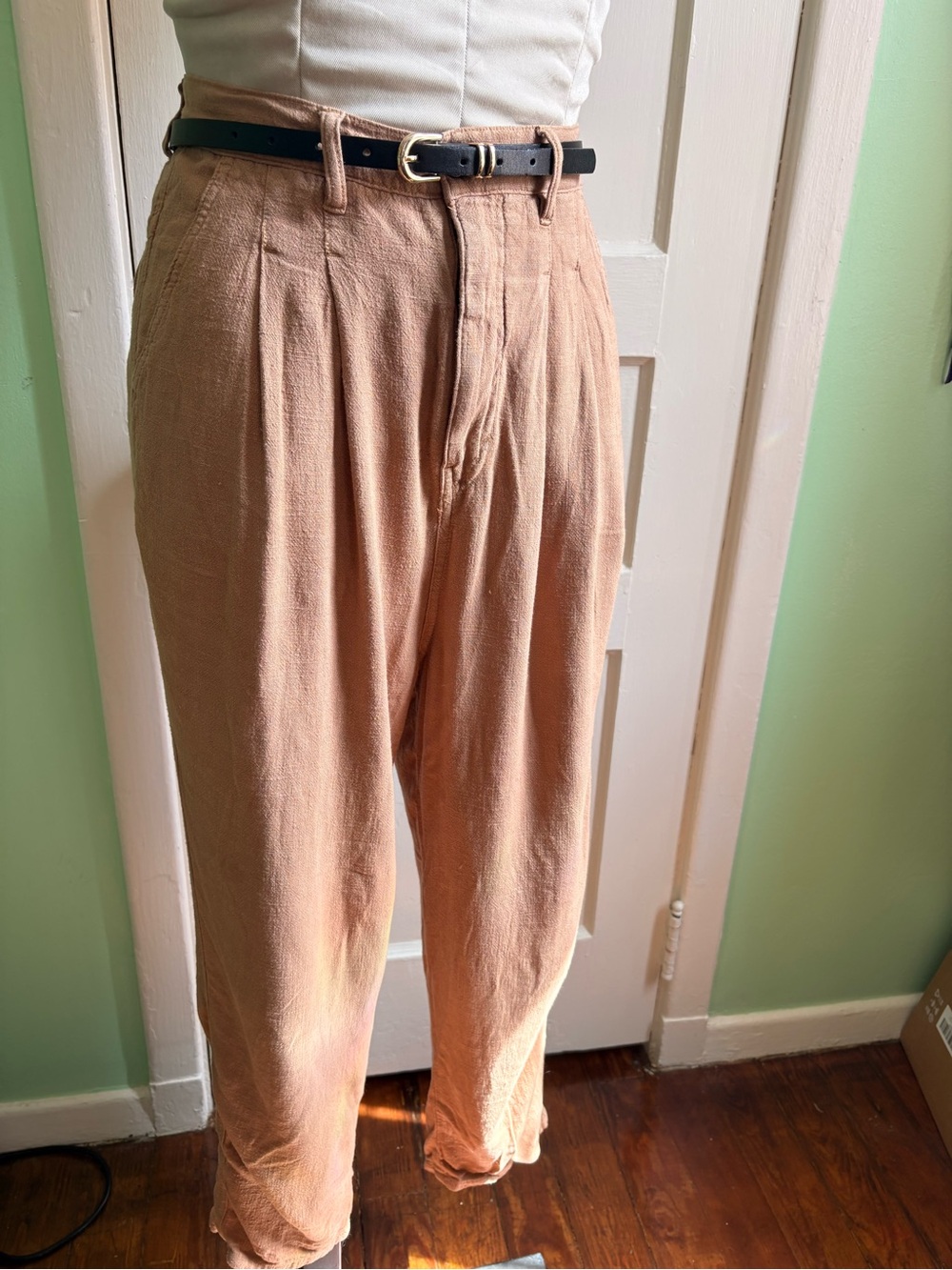 We The Free Linen Pleated Chinos